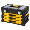 Boîte à outils 50 x 30 x 35 cm en plastique noir et jaune avec 3 tiroirs de rangement