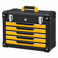 Coffre à outils 60 cm en acier noir et jaune à 5 tiroirs verrouillable