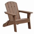 Fauteuil de jardin Adirondack 83 x 79 x 98 cm en plastique marron aspect bois avec accoudoirs