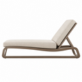 Chaise longue extérieure 200 x 70 x 85 cm métal beige taupe dossier réglable