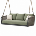 Canapé balancelle suspendu 210 x 85 x 75 cm en métal et corde tressée vert