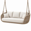 Balancelle suspendue 200 x 80 x 180 cm en corde beige style bohème pour extérieur