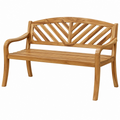 Banc de jardin 120 cm en bois massif marron à dossier ajouré