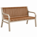 Banc de jardin 2 places 126 x 66 x 86 cm en bois et métal brun beige avec accoudoirs
